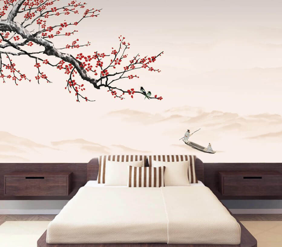 Ramo rosso in fiore — ambiente 1