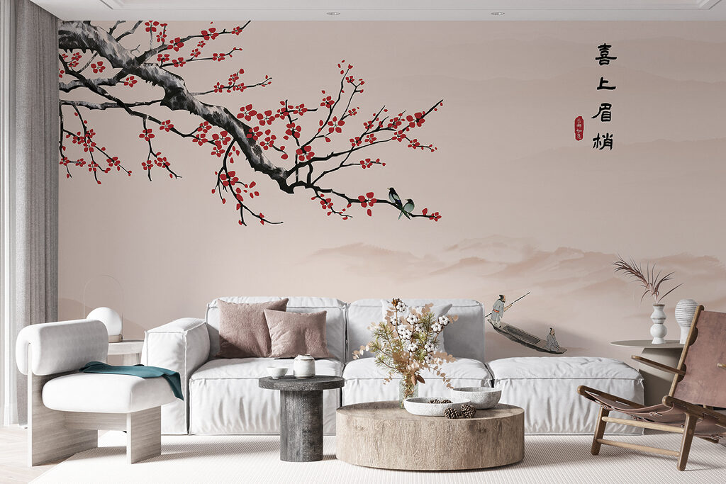 Ramo rosso in fiore — ambiente 3
