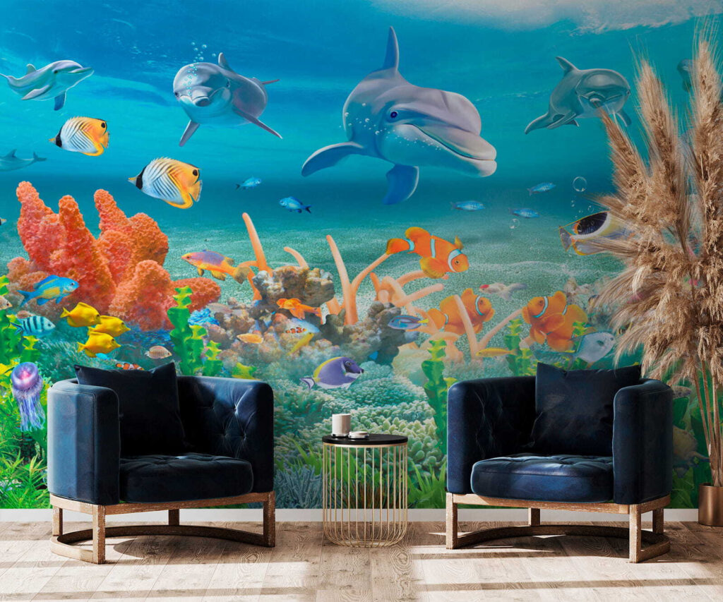 Delfini sopra il corallo — ambiente 2