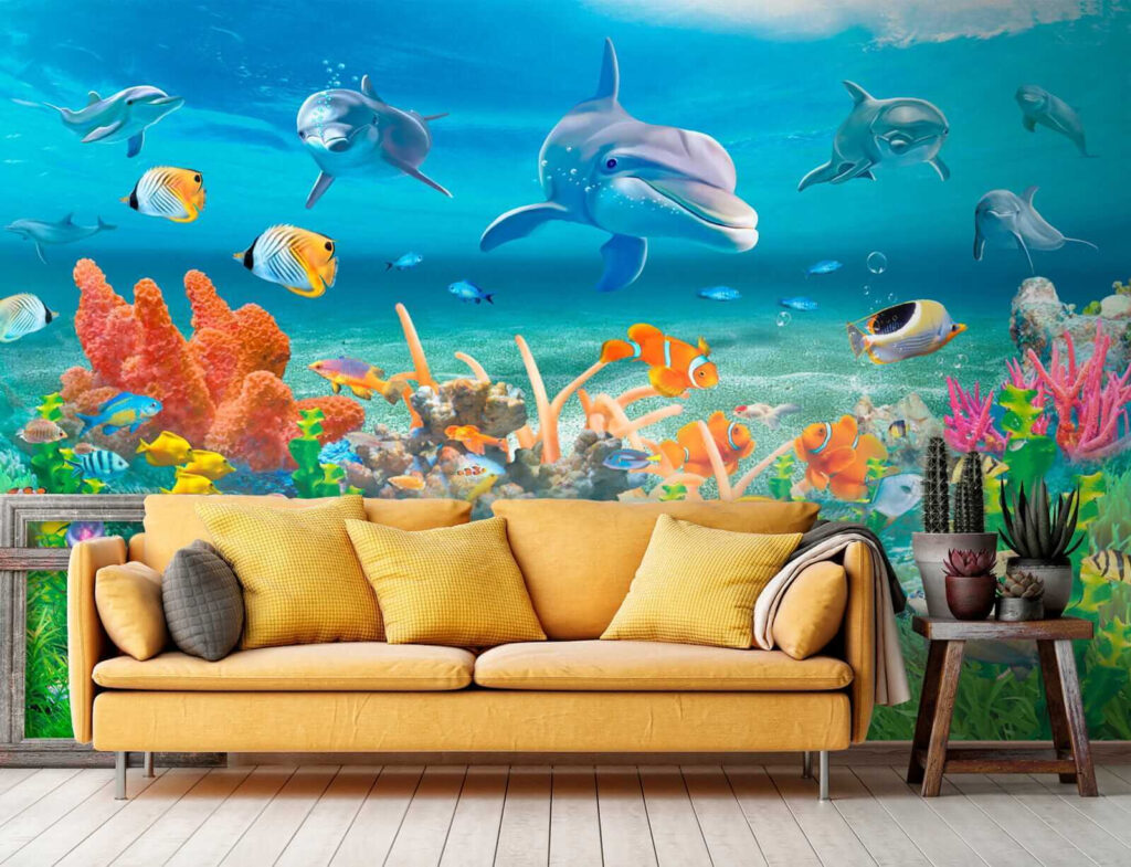 Delfini sopra il corallo — ambiente 3