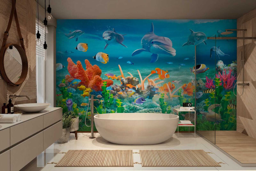 Delfini sopra il corallo — ambiente 4
