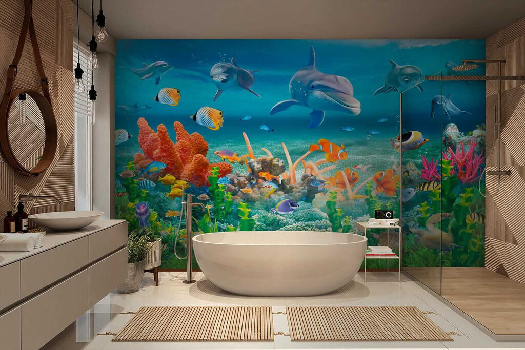 Delfini sopra il corallo — ambiente 6