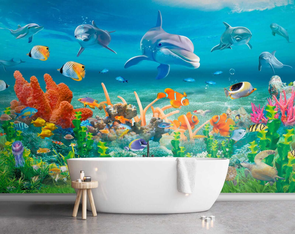 Delfini sopra il corallo — ambiente 5