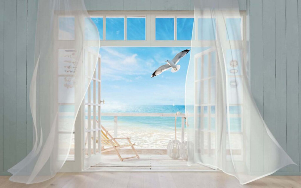 Vista sul mare azzurro — design completo