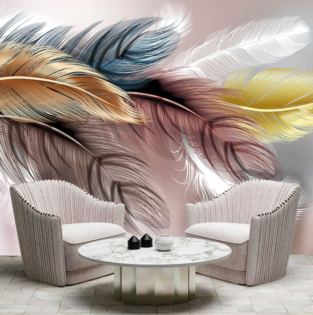 Piume su rosa tenue — ambiente 3