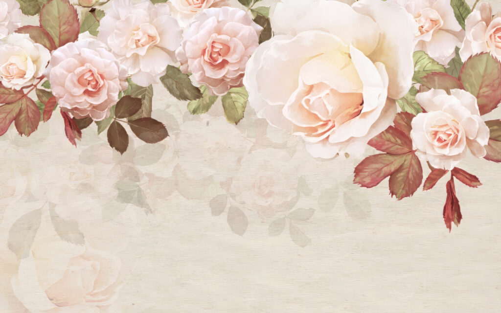 Rose su toni crema — design completo