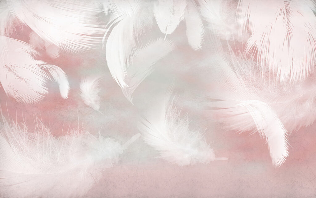Piume rosa che scendono — design completo