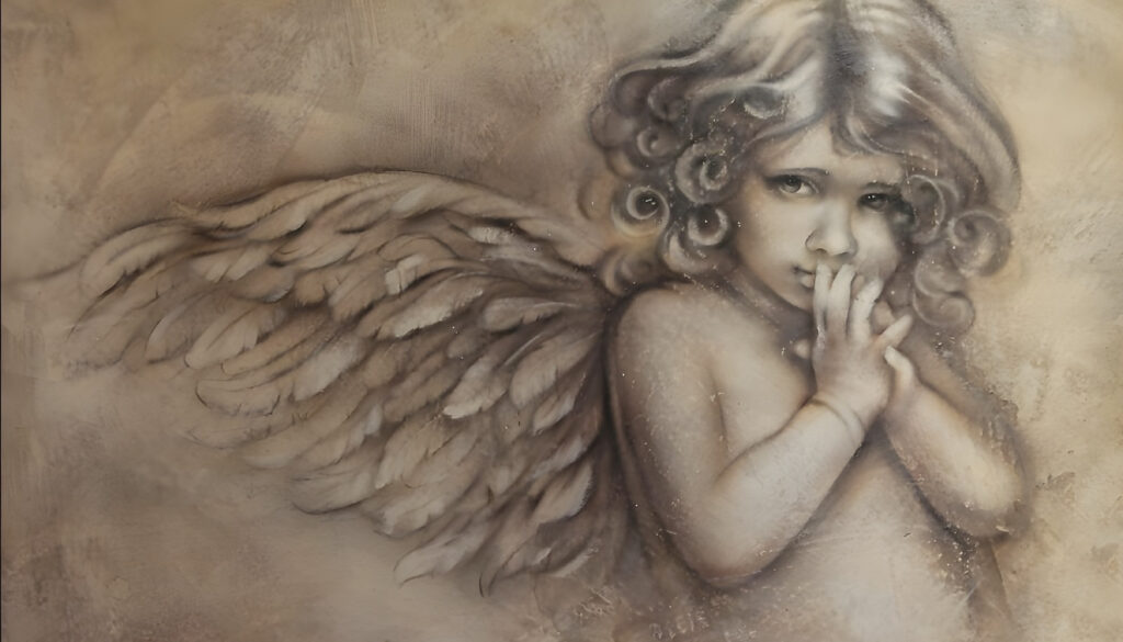 Angioletto a carboncino — design completo