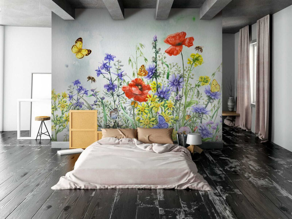 Farfalle su campo fiorito — ambiente 2