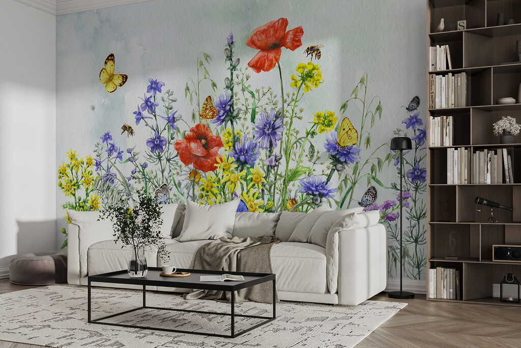 Farfalle su campo fiorito — ambiente 10