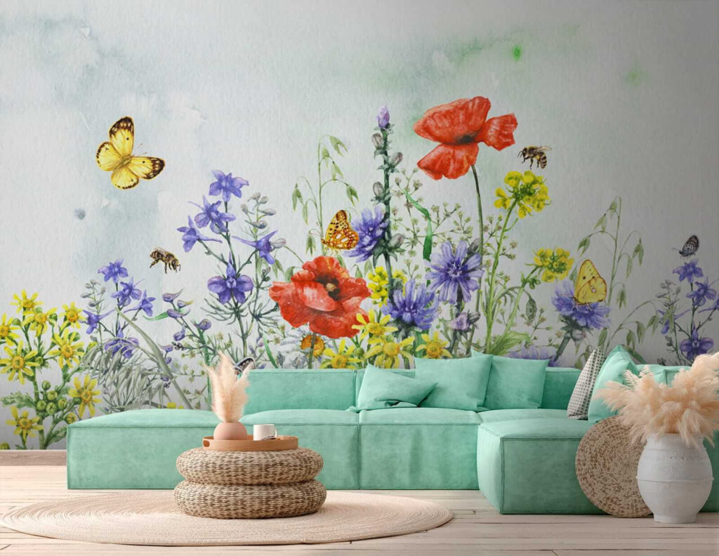 Farfalle su campo fiorito — ambiente 7
