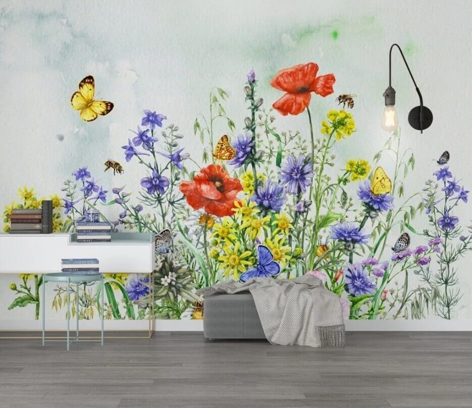 Farfalle su campo fiorito — ambiente 1