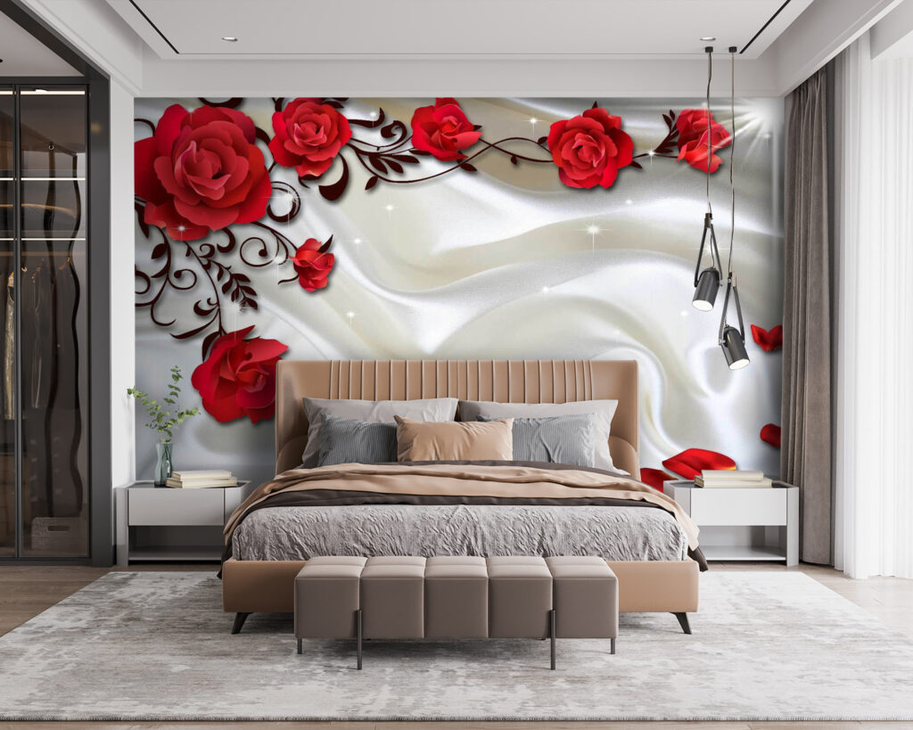 Rose rosse su pieghe — ambiente 2