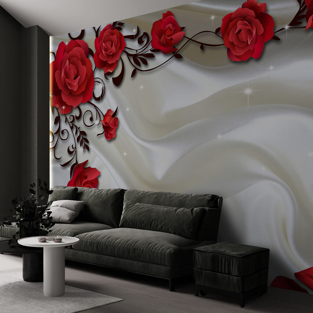 Rose rosse su pieghe — ambiente 6