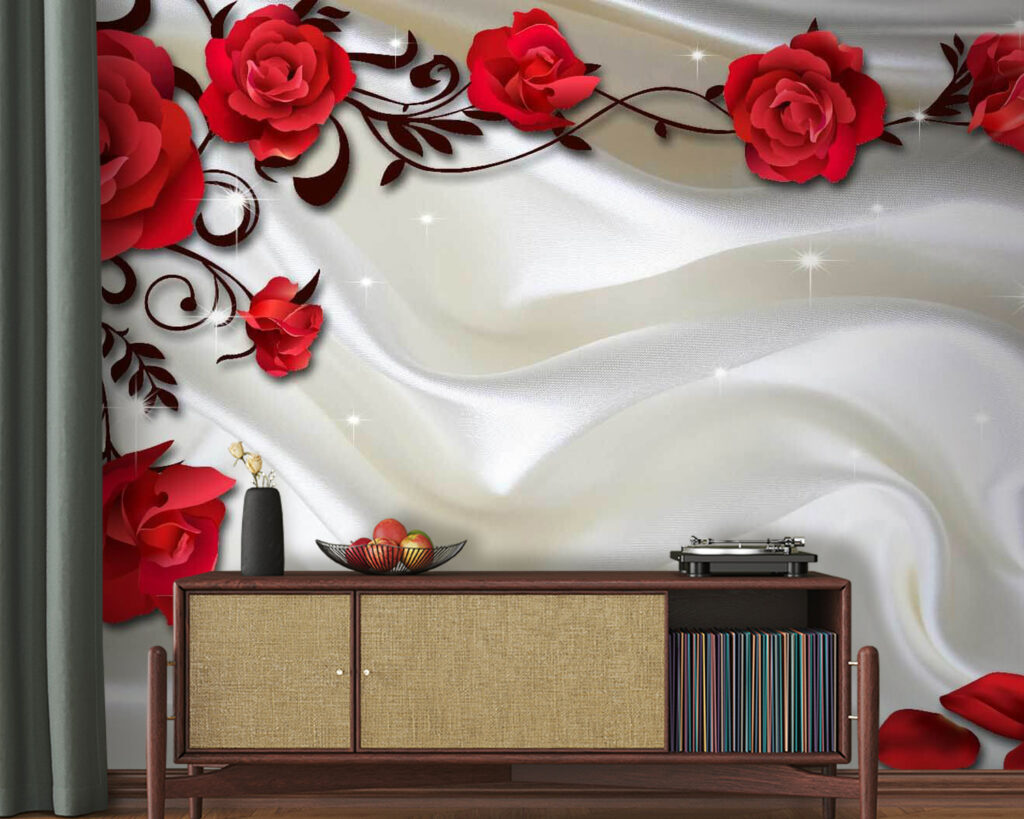 Rose rosse su pieghe — ambiente 3