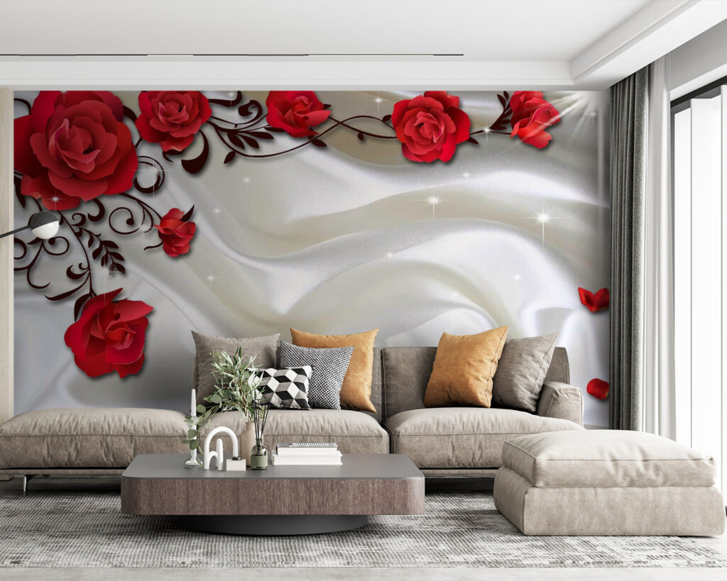 Rose rosse su pieghe — ambiente 4