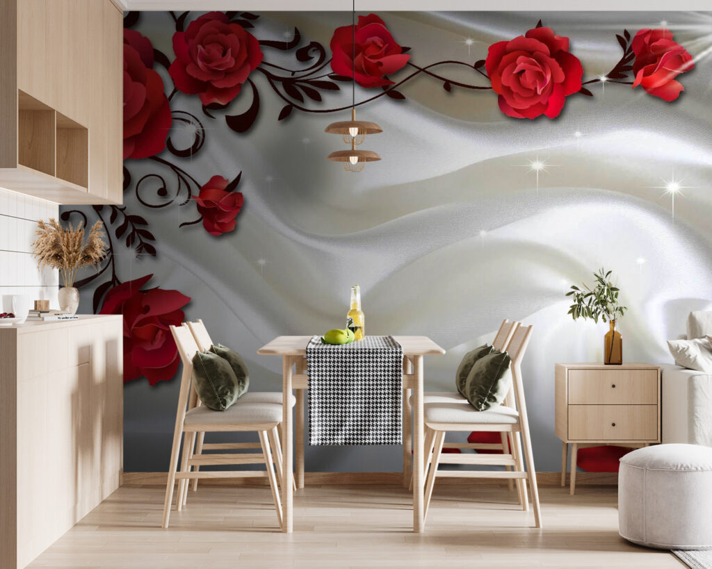 Rose rosse su pieghe — ambiente 5