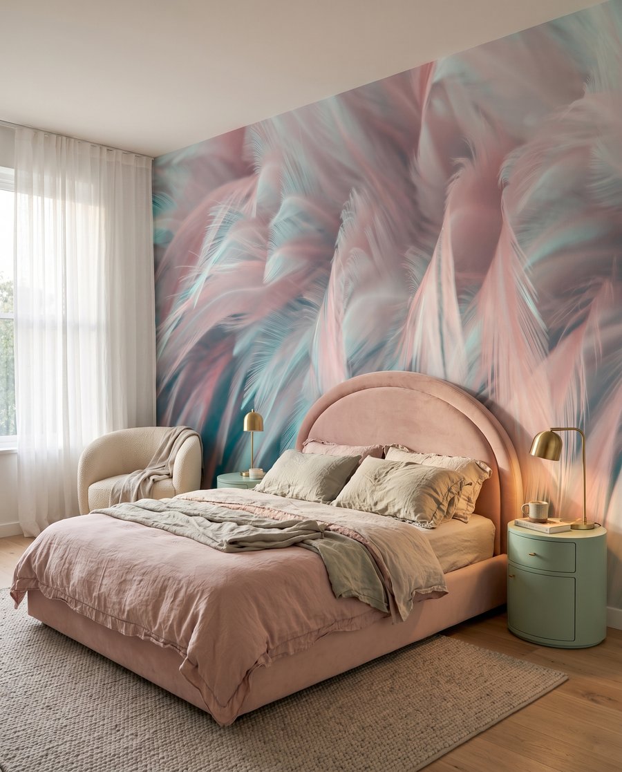 Piume rosa e turchesi — ambiente 2