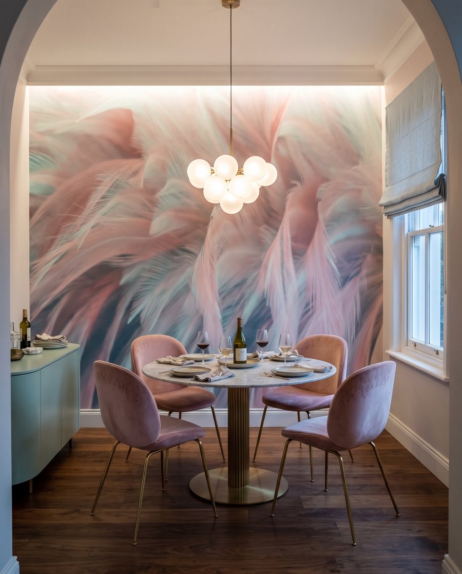 Piume rosa e turchesi — ambiente 6