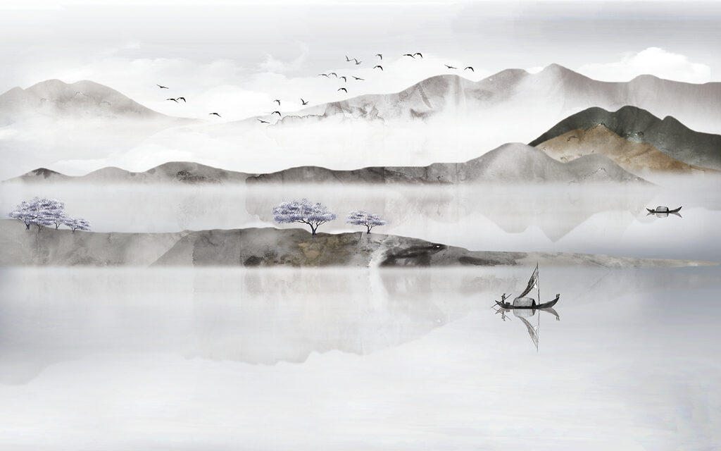 Riflessi tra monti pallidi — design completo