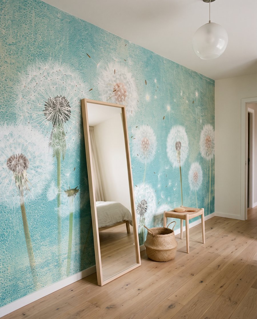 Soffioni su verde acqua — ambiente 2