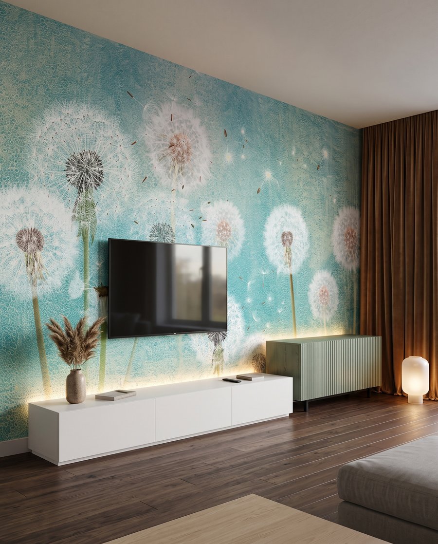 Soffioni su verde acqua — ambiente 4