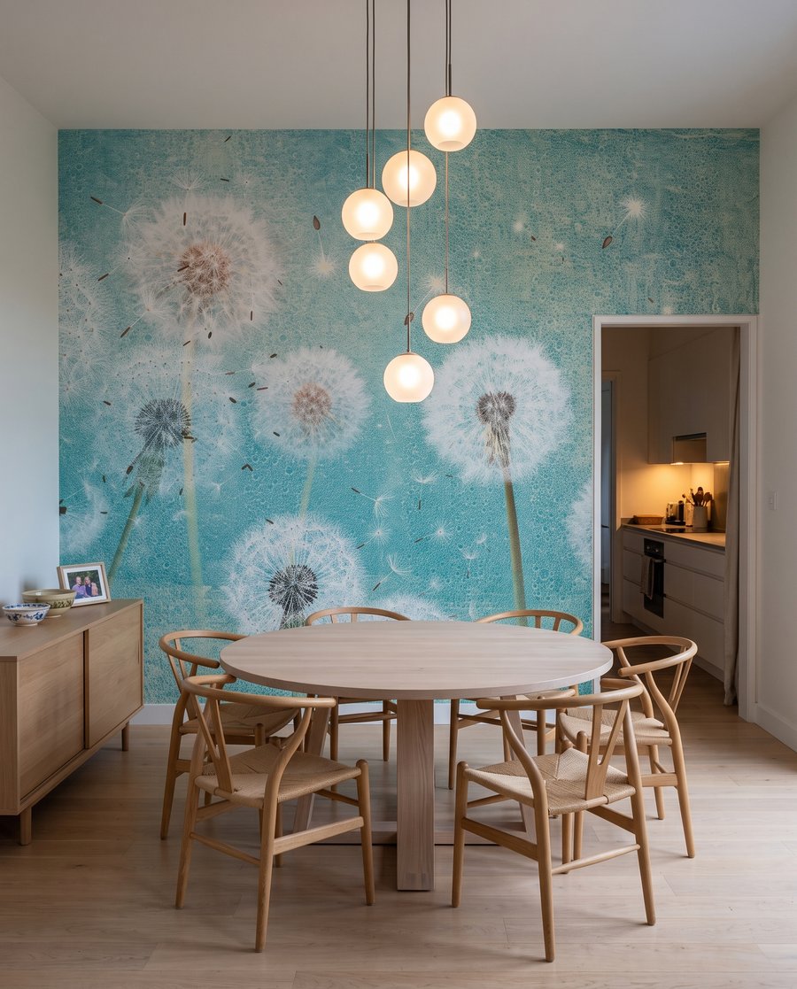 Soffioni su verde acqua — ambiente 6