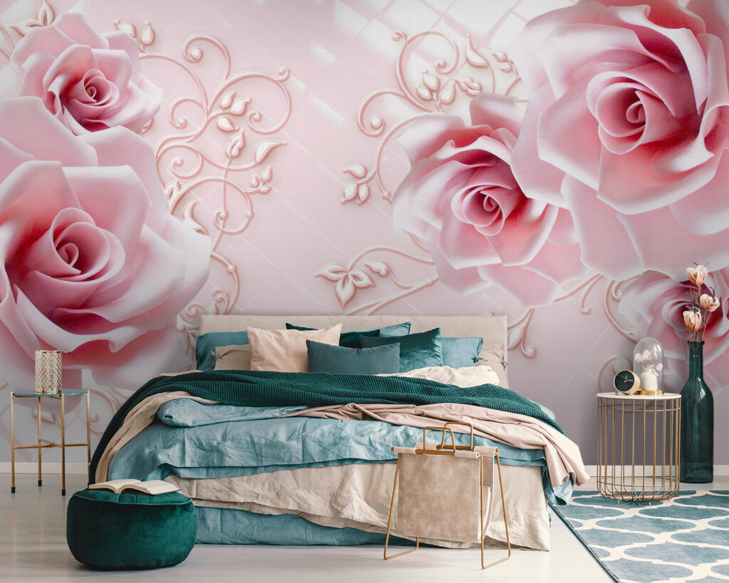 Rose rosa tra ornamenti — ambiente 2
