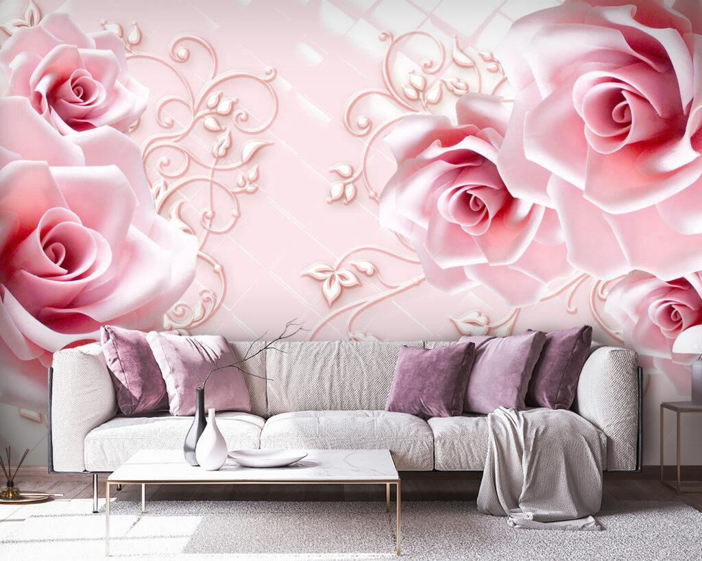 Rose rosa tra ornamenti — ambiente 3