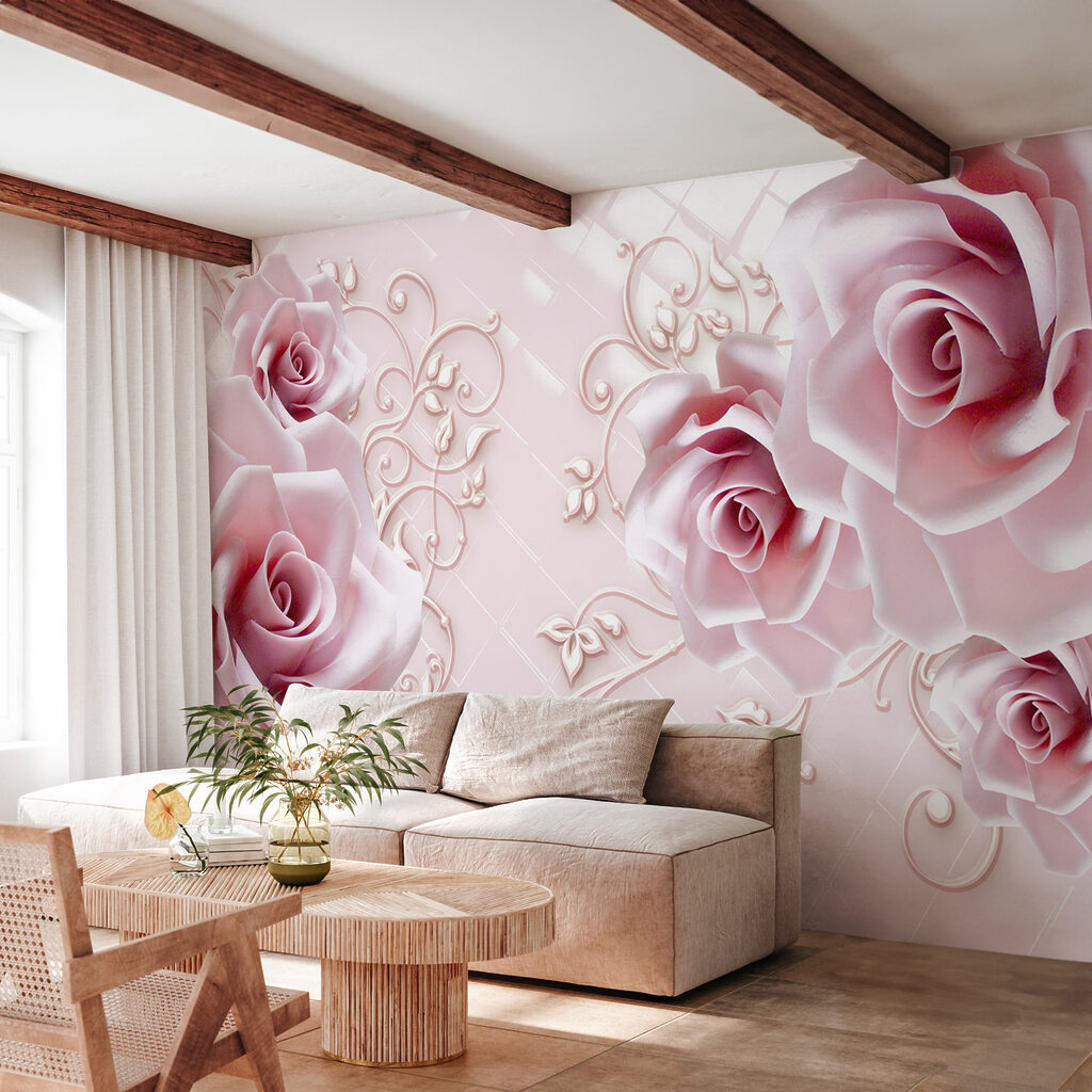 Rose rosa tra ornamenti — ambiente 6