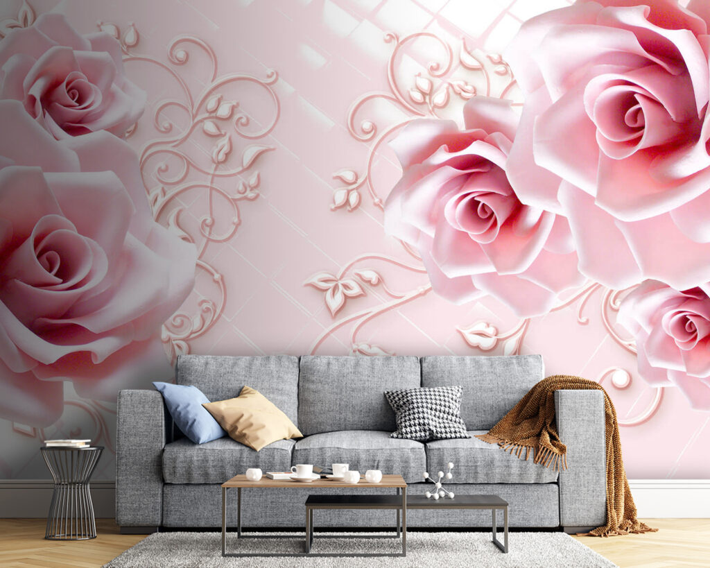 Rose rosa tra ornamenti — ambiente 4