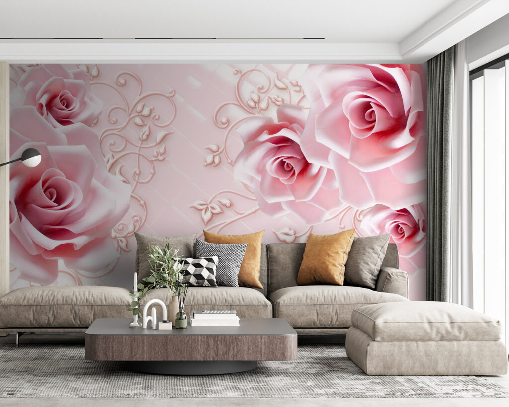 Rose rosa tra ornamenti — ambiente 5