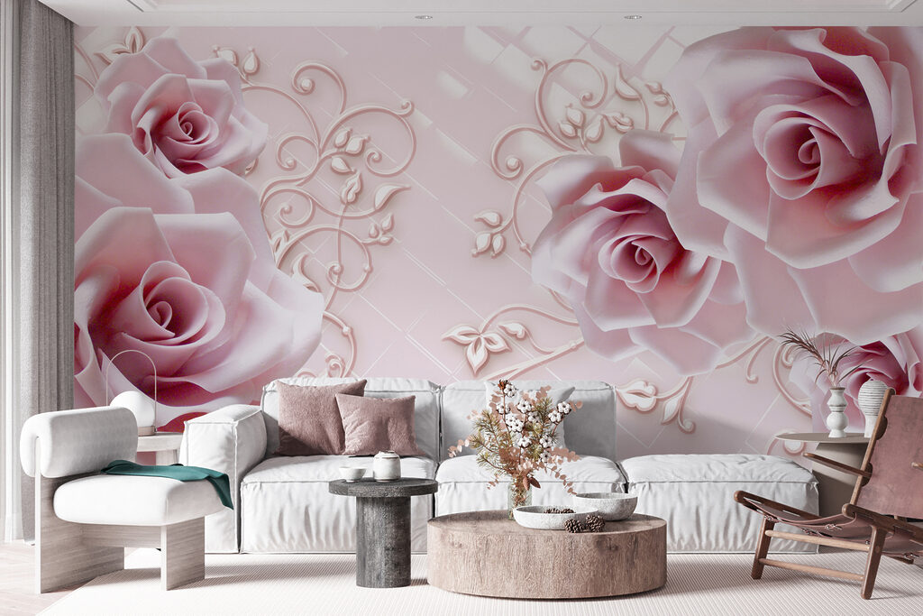 Rose rosa tra ornamenti — ambiente 7