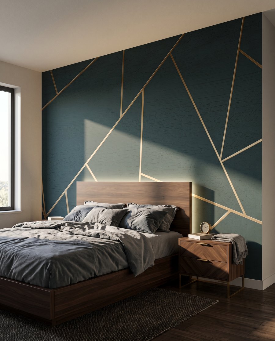 Linee dorate su verde — ambiente 2
