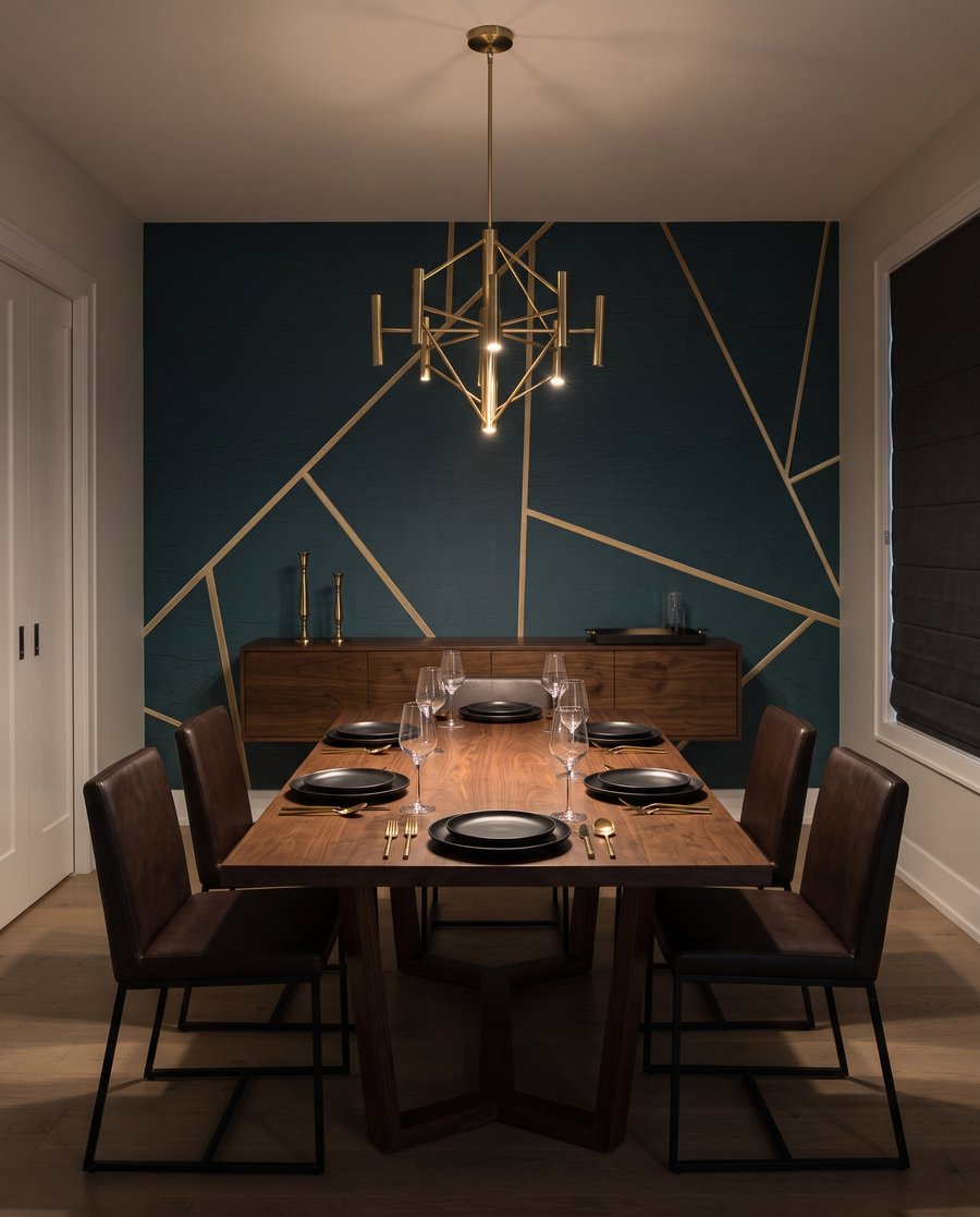 Linee dorate su verde — ambiente 5
