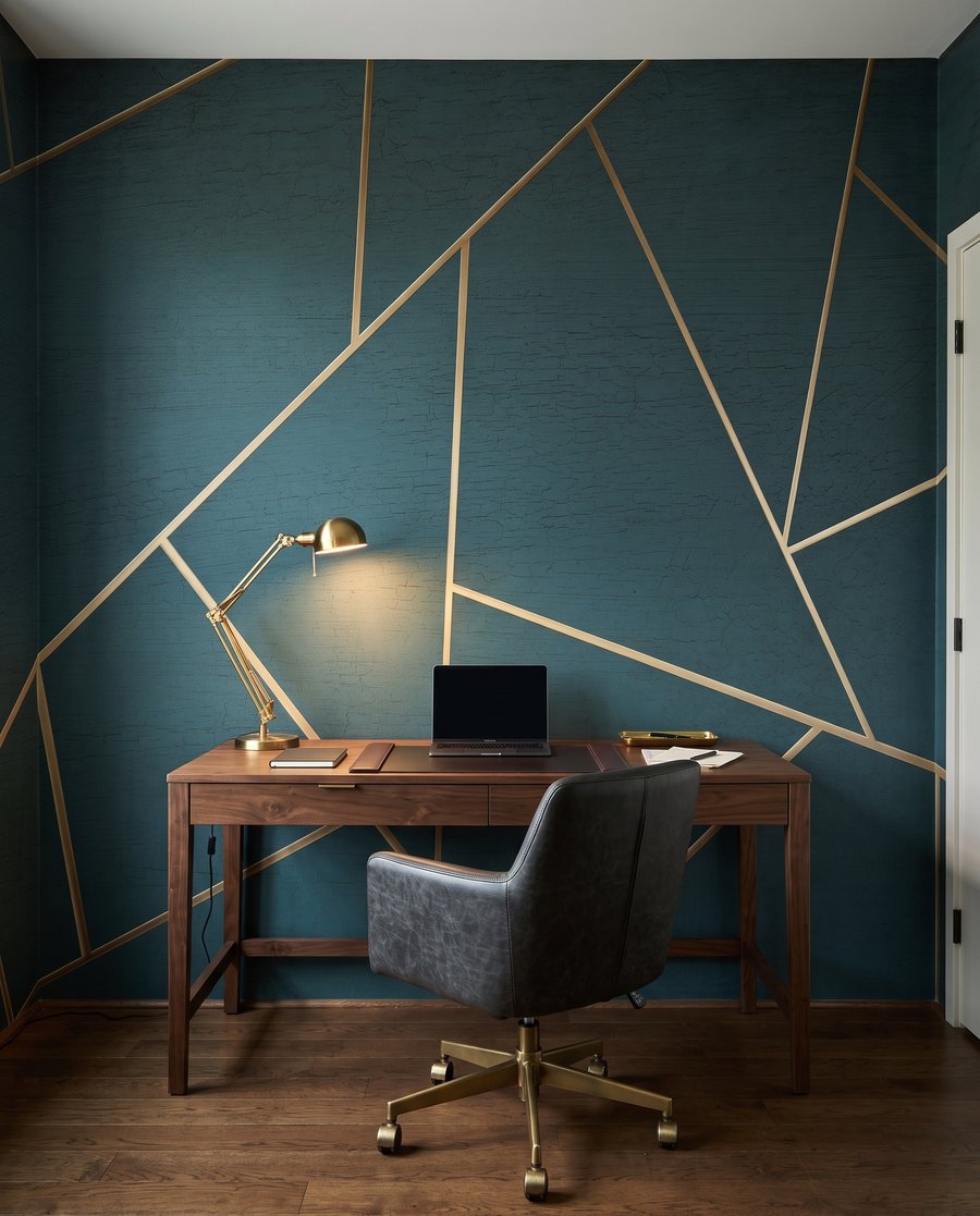 Linee dorate su verde — ambiente 6