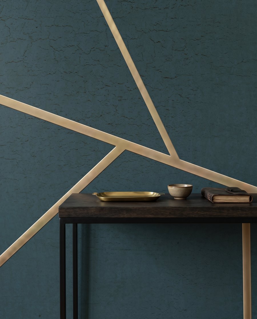 Linee dorate su verde — dettaglio