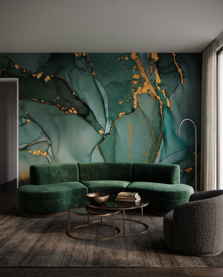 Frattura dorata nel verde — ambiente 5