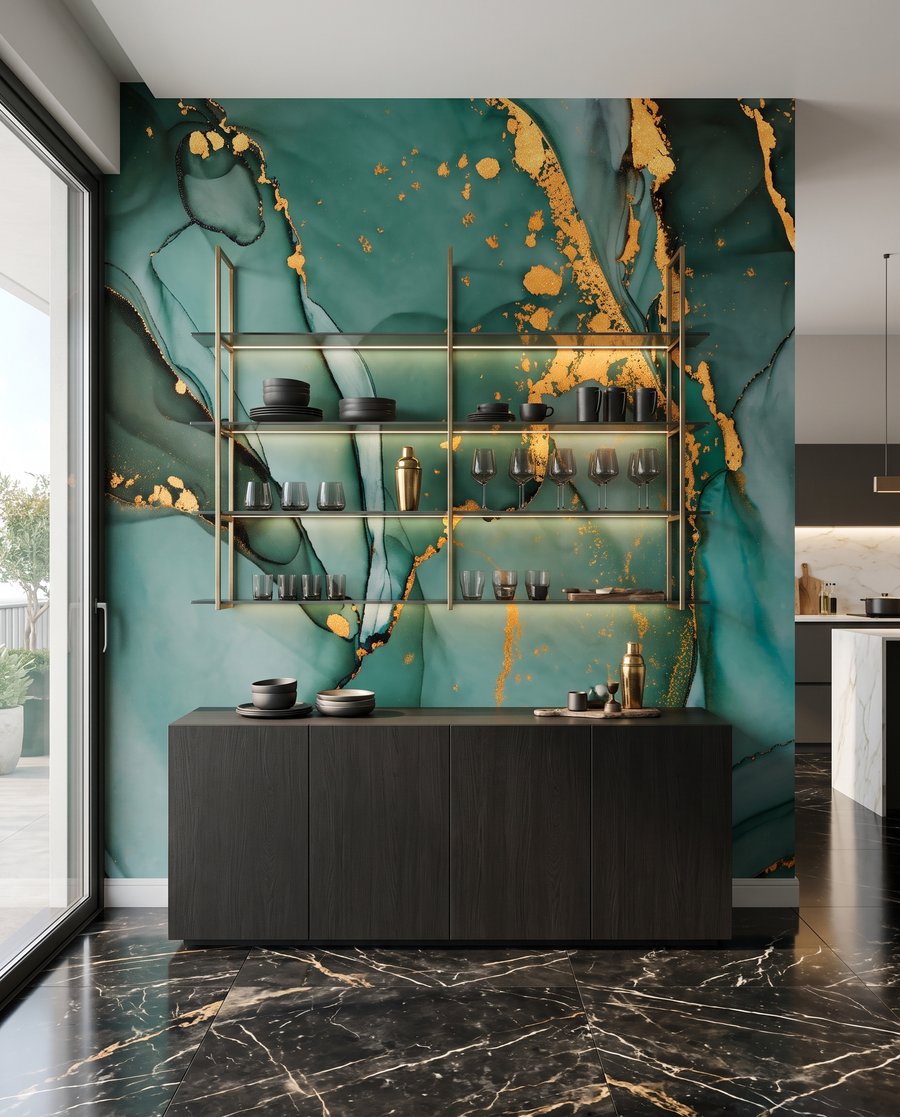 Frattura dorata nel verde — ambiente 7