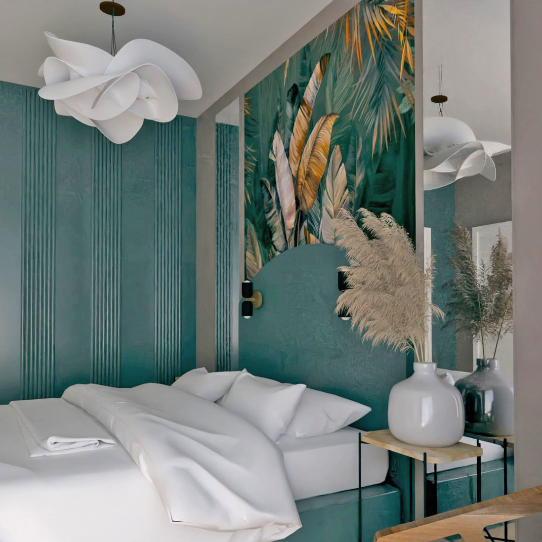 Foglie tropicali e uccelli — ambiente 2