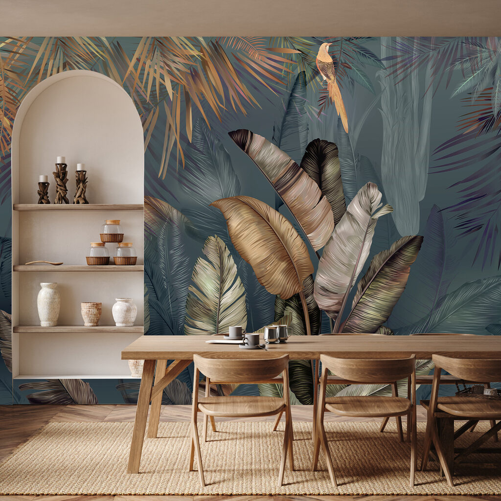 Foglie tropicali e uccelli — ambiente 4