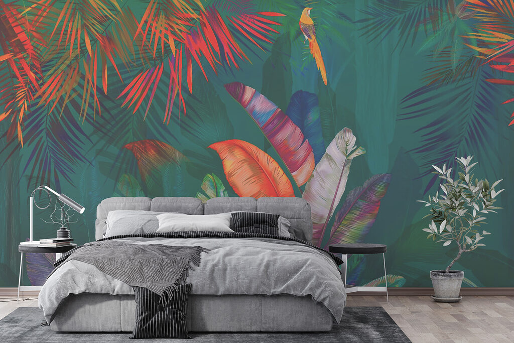 Foglie tropicali e uccelli — ambiente 4