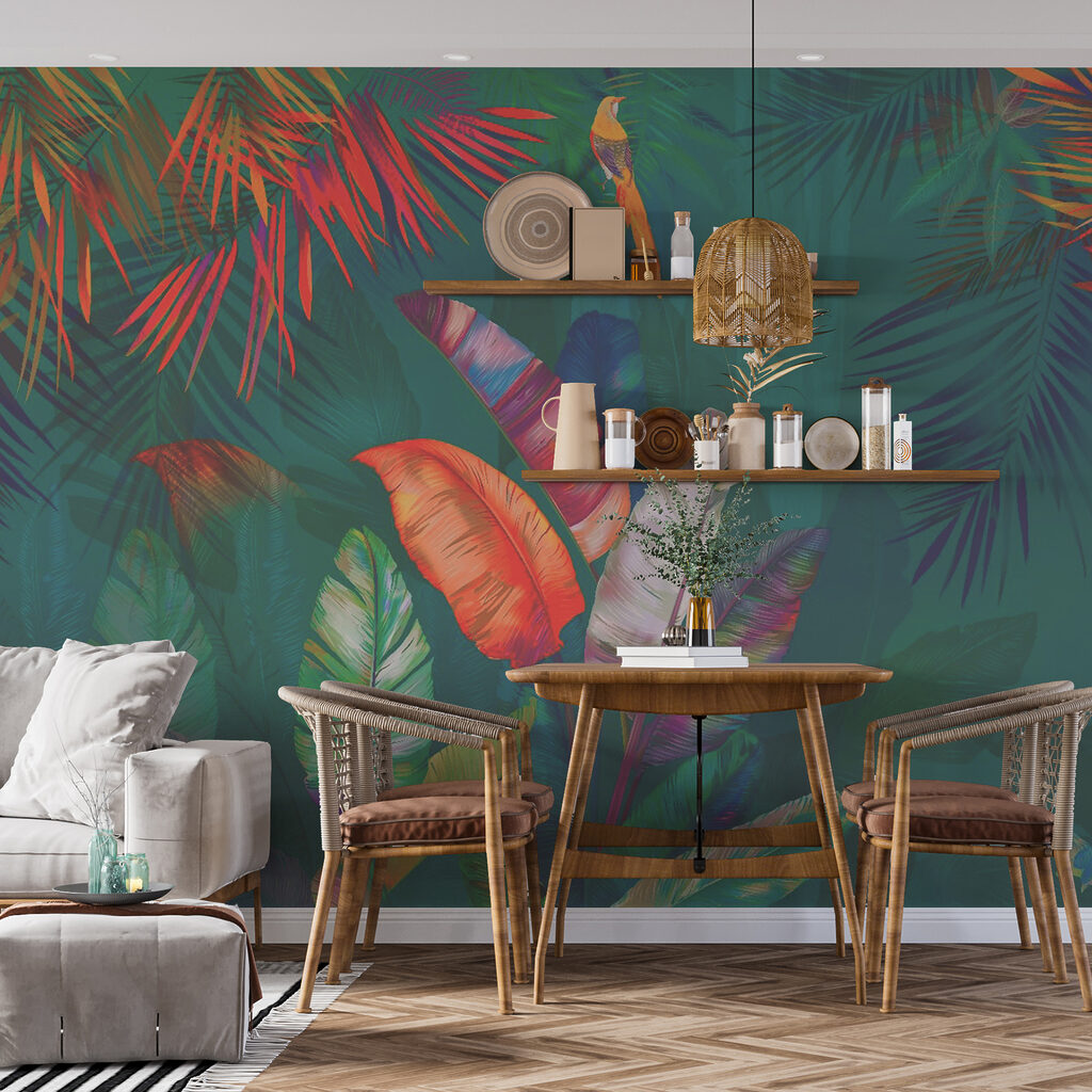 Foglie tropicali e uccelli — ambiente 5