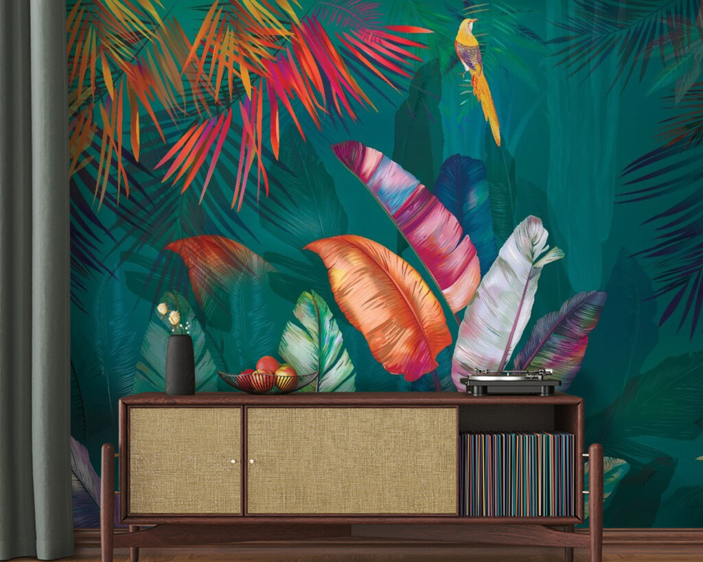 Foglie tropicali e uccelli — ambiente 2