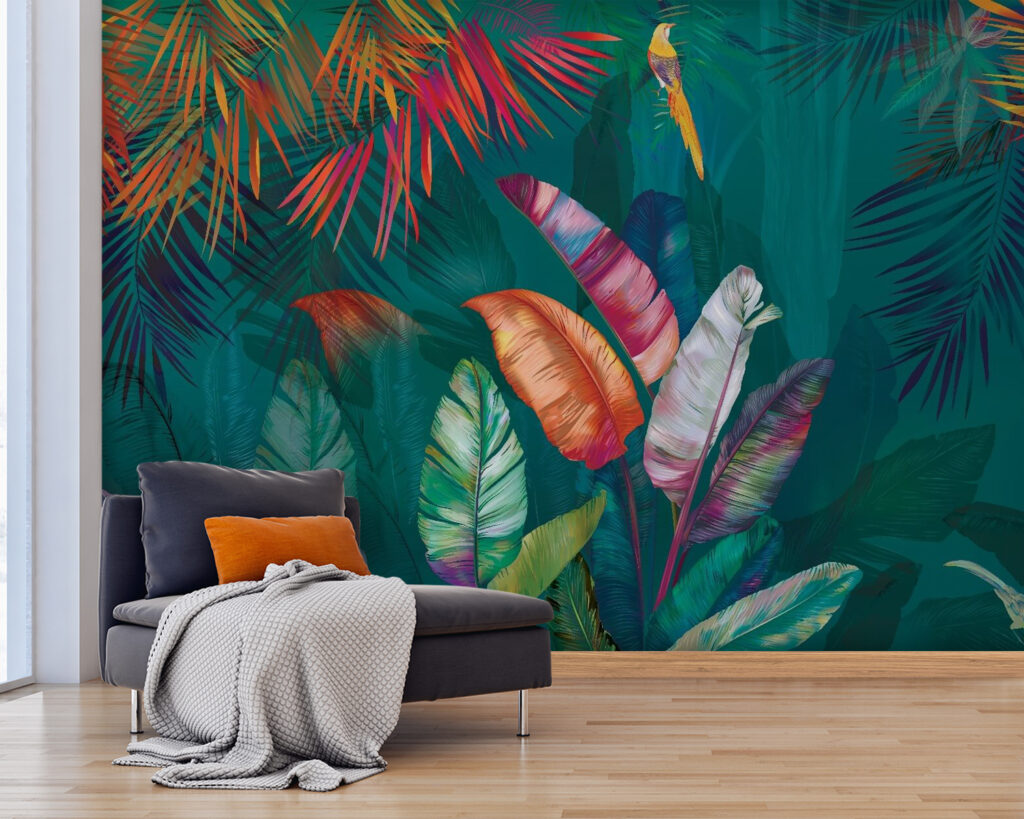 Foglie tropicali e uccelli — ambiente 3