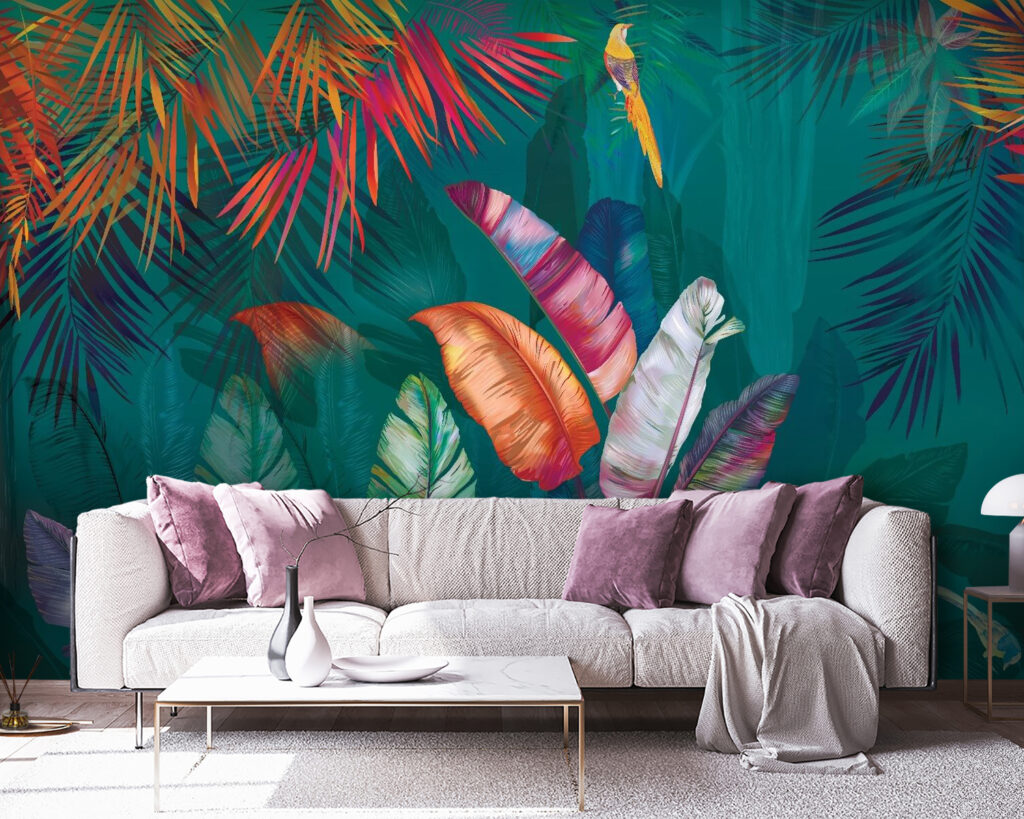Foglie tropicali e uccelli — ambiente 1