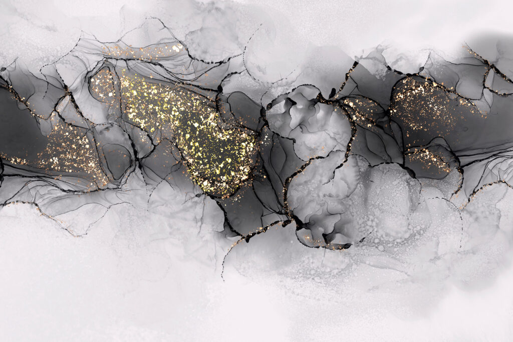 Nuvole grigie e dorate — design completo