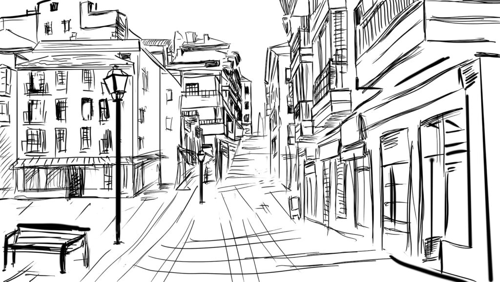 Strada a schizzo — design completo
