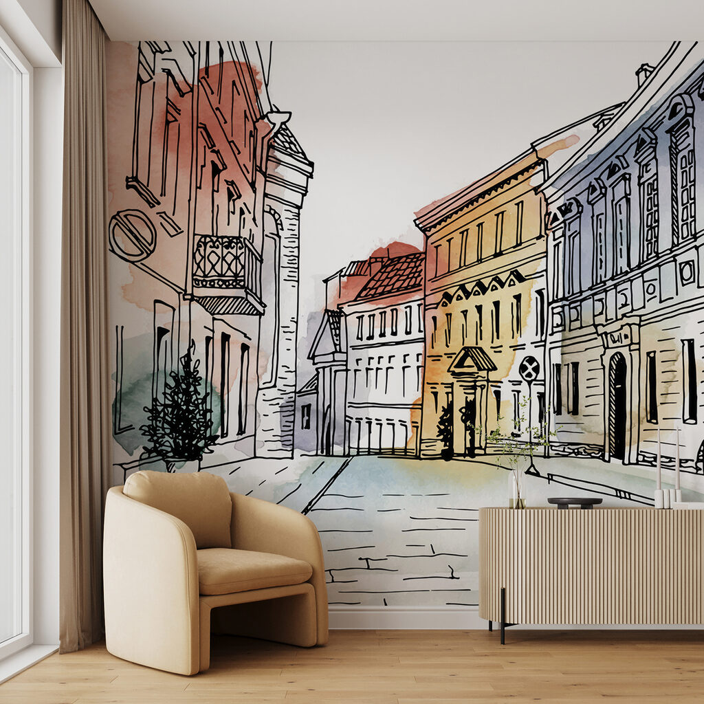 Case pastello in curva — ambiente 2
