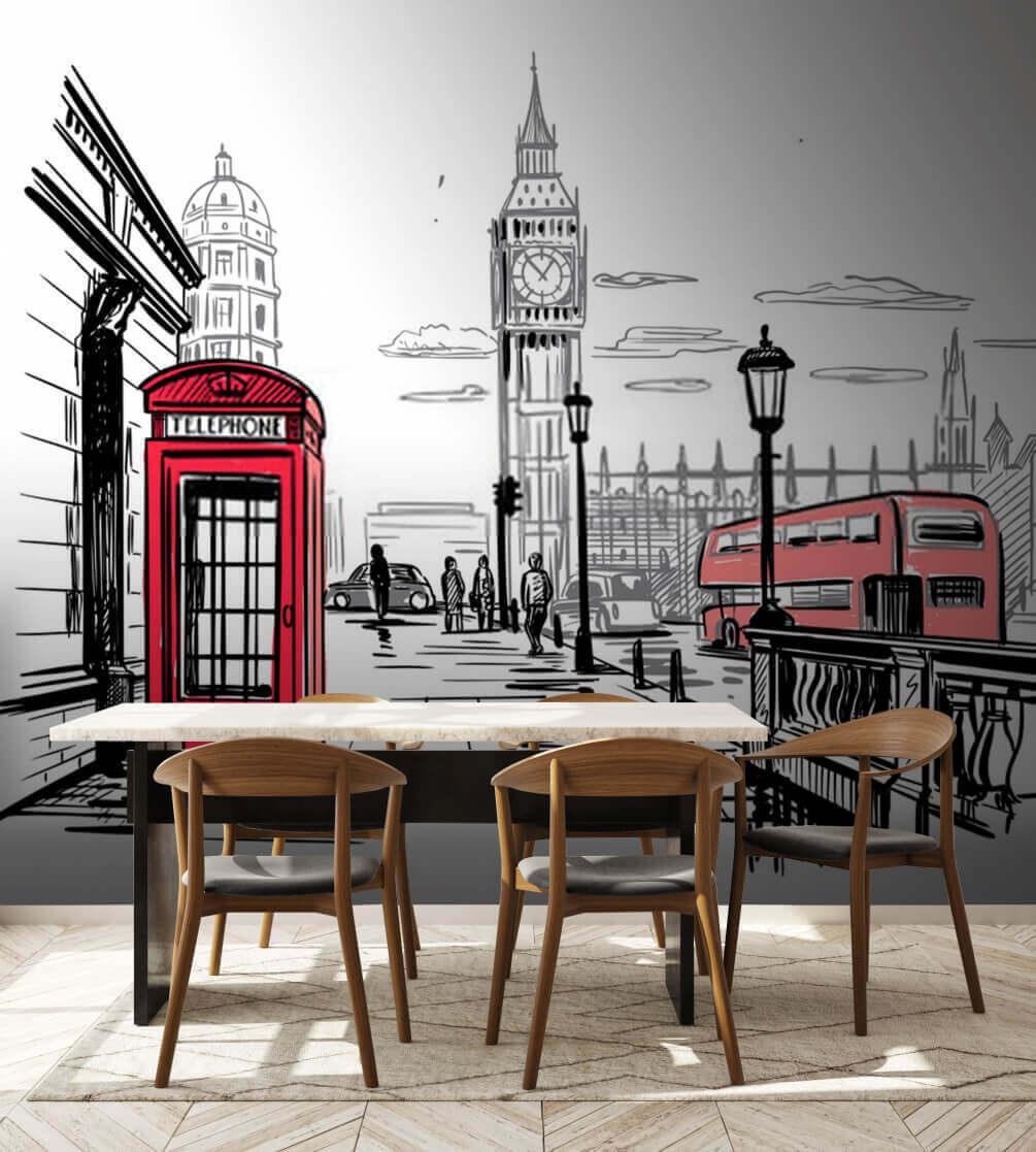 Rosso a Londra in un ambiente